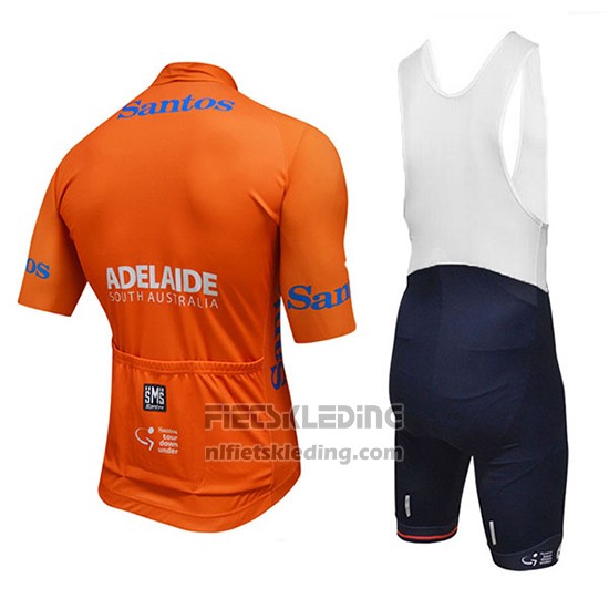 2018 Fietskleding Tour Down Under Santos Oranje Korte Mouwen en Koersbroek